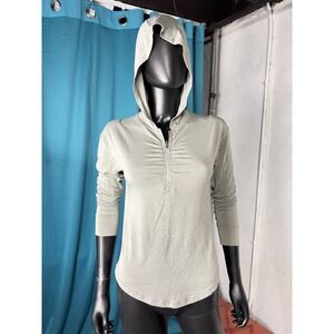 Patagonia Gray Activewear Hoodie Pullover 1/4 Zip Long Sleeve Women's L 12‎